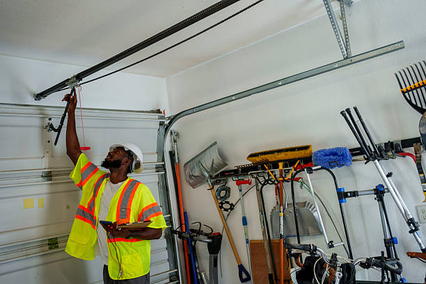 Professional Garage Door Panel Replacement technician working in Ben Wheeler, TX